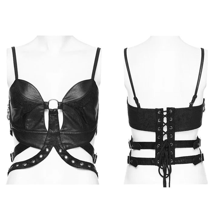 Black Widow Faux Leather Bustier