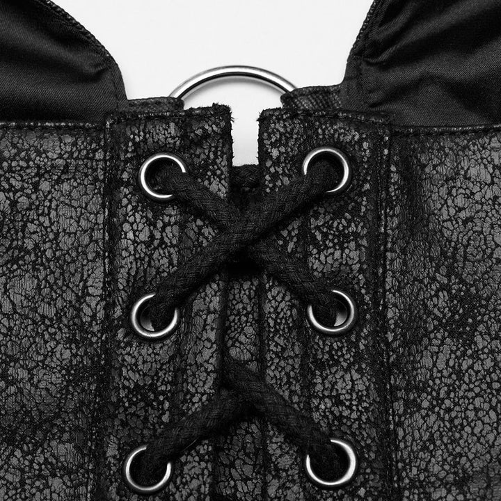 Black Widow Faux Leather Bustier