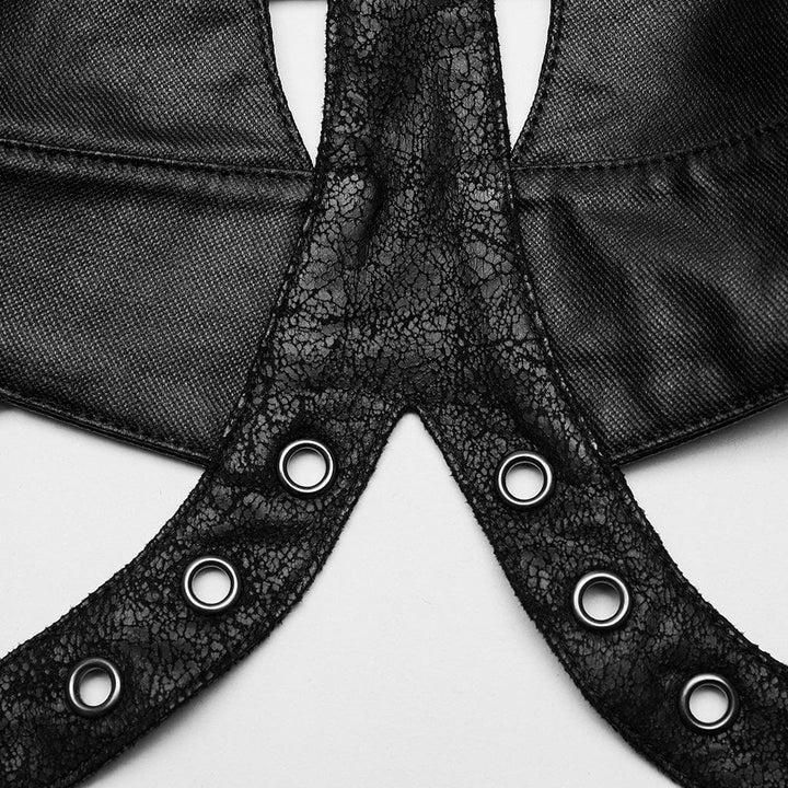 Black Widow Faux Leather Bustier