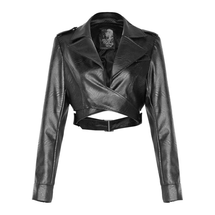 Death Proof Crop Faux Leather Jacket