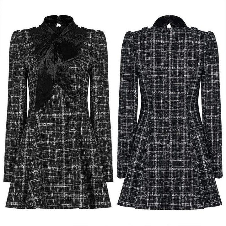 Haunted Heart Goth Plaid Dress