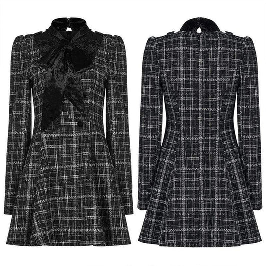 Haunted Heart Goth Plaid Dress