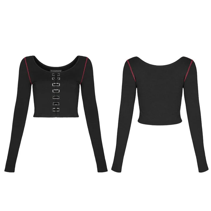 Nightmare Long Sleeve Goth Crop
