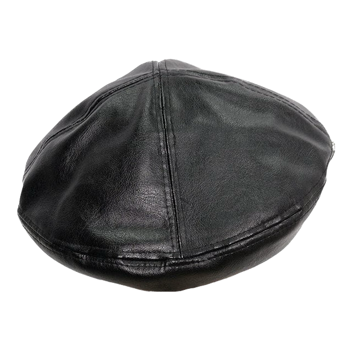 Black As Night Faux Leather Beret